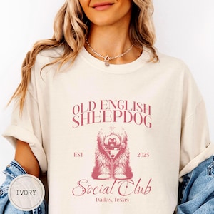 Custom Old English Sheepdog Dog Sweatshirt, Comfort Colors Sheepie Dog Shirt, Personalized Sheepdog Mom Dad, Bobtail Sheepdog Owner Gift