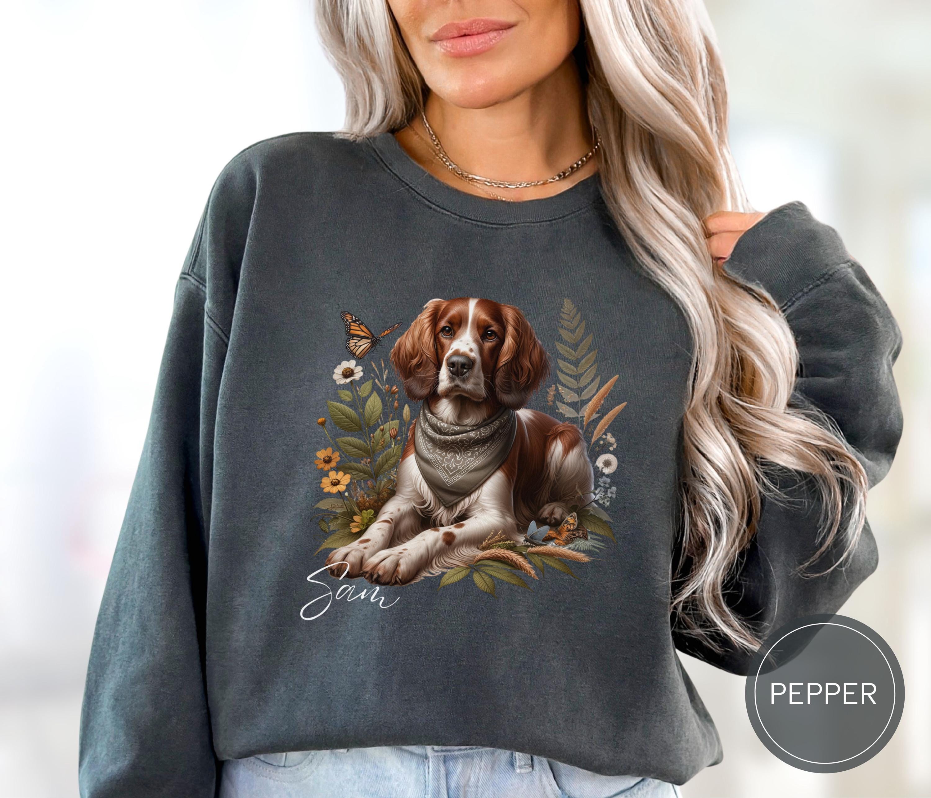 Custom Welsh Springer Spaniel Dog Sweatshirt, Comfort Colors Custom Dog Shirt Vintage, Cute Dog Mom Gift, Personalized Dog Lover Gift