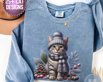 Personalized Tabby Cat Shirt, Comfort Colors Custom Cat Sweatshirt, Cat Portrait TShirt, Custom Pet Sweater, Cat Mom Gift For Cat Lover
