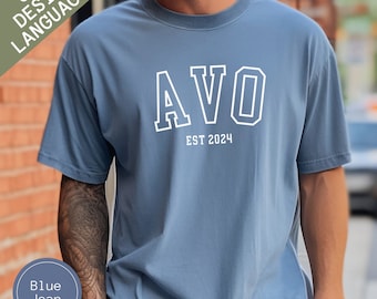 Custom Grandpa Shirt, Portuguese Avo Est Shirt, Personalized Grandpa TShirt, Gift For New Pops Grandpa Christmas Birthday Gift Grandkids