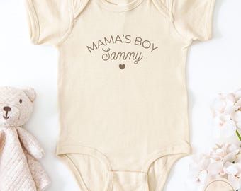 Roupa personalizada para bebê menino, body natural, body personalizado para recém-nascido chegando em casa, presente de chá de bebê, presente de lembrança para bebê menino para a mãe
