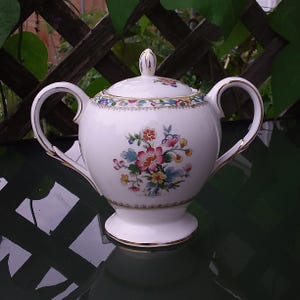 Antique England Foley Bone China Sugar Bowl Ming Rose Pattern 1850s.