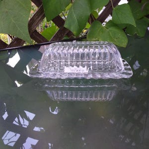 Mikasa Crystal  Butter Dish with Lid  Royal Suit  pattern NEW