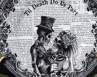 NEW  Till Death Do Us Part  Halloween  Plate  8 inch  made in England  Vintage Price for 1