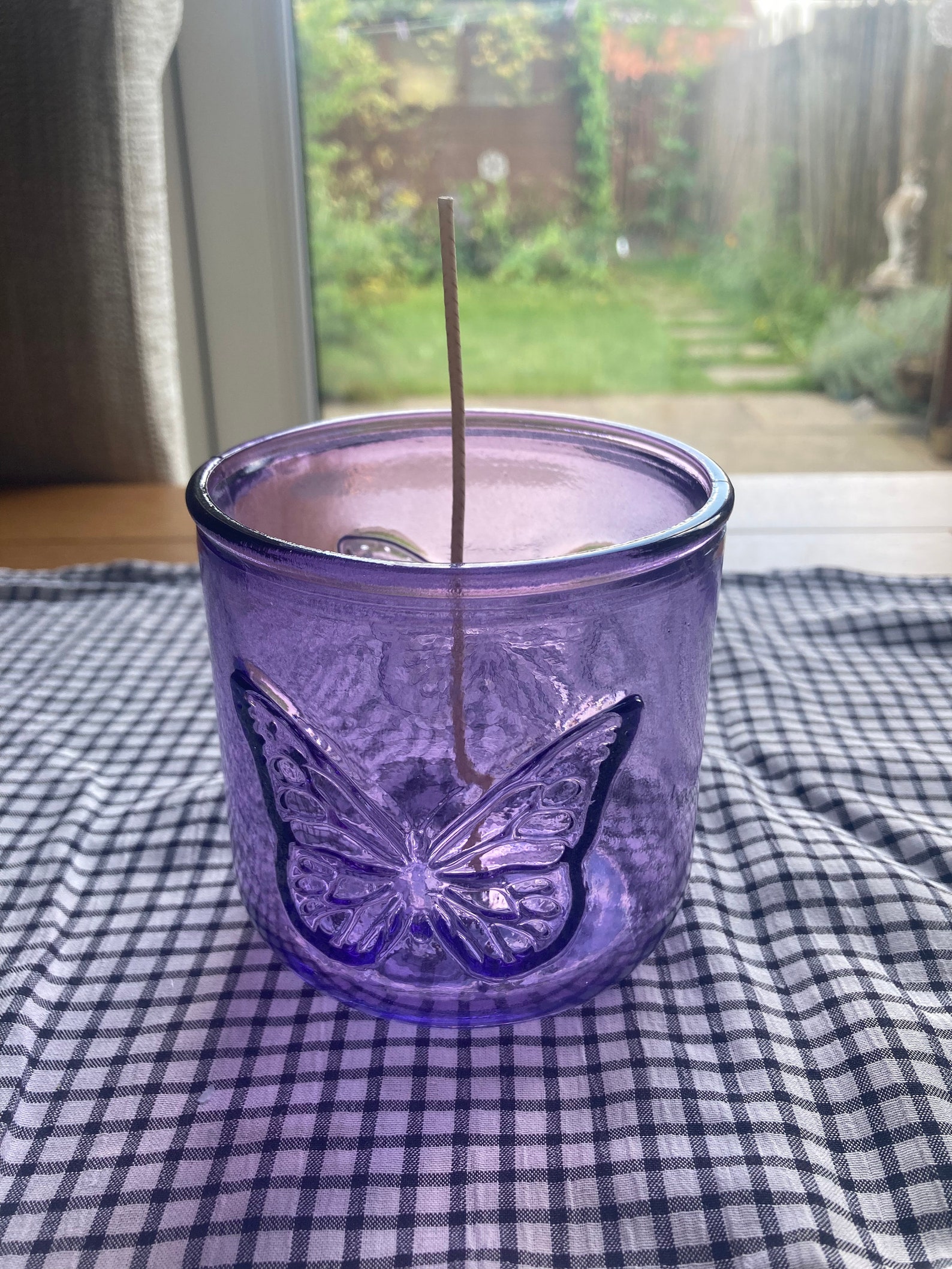 Butterfly Candle Purple Jar Etsy