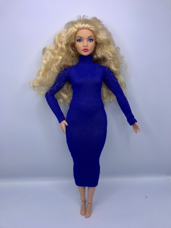 Blue Dolls Tight Fitting Dresses Dolls Casual Long Sleeve Dress