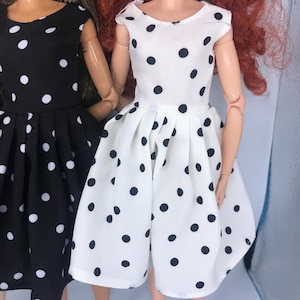 1 人形の夏のドレスかわいいポーカードットティードレス