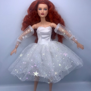 Sparkly dolls dress White off shoulders Dolls  ballerina style prom dress party dress ballgown with shoes
