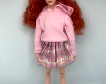 Dolls full outfit bundle. Dolls skirt dolls hoodie dolls shoes
