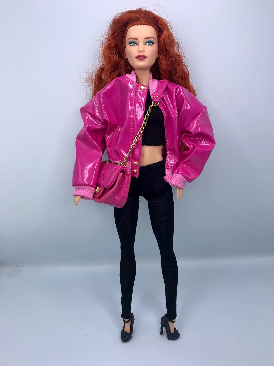 NEW STOCK Dolls Pink Model Collection 5pc Pink Coat Black Long Sleeve ...
