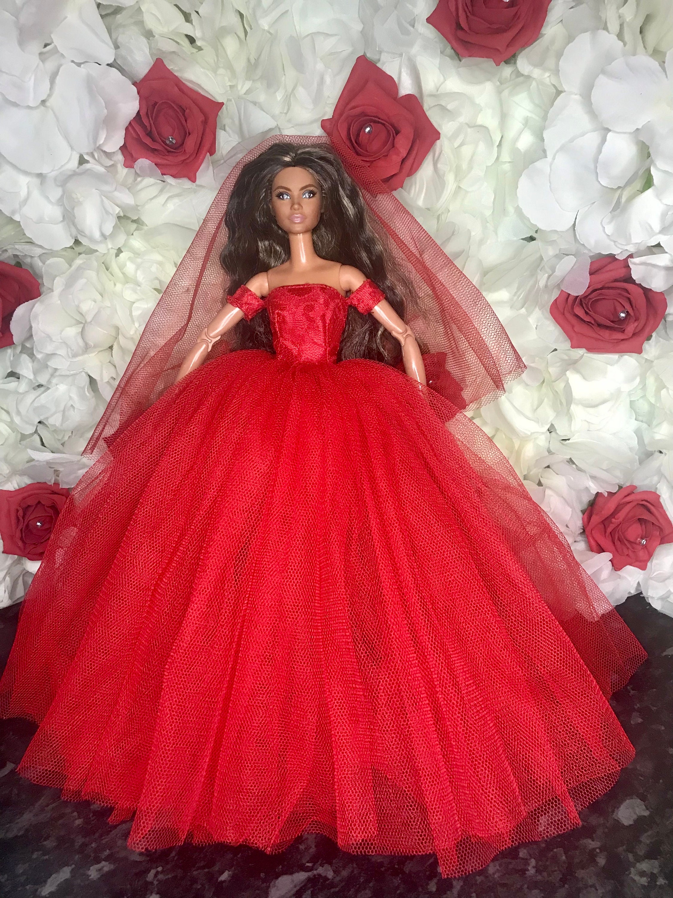 Red Glitter Barbie Gown | Etsy | Barbie gowns, Barbie fashion, Barbie