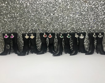 Dolls black winter heel knee length boot. Dolls footwear dolls winter boots