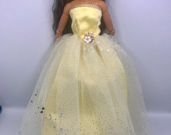 High quality yellow Dolls party dress cocktail dress elegant dress wedding dress bridal dress prom with shoes