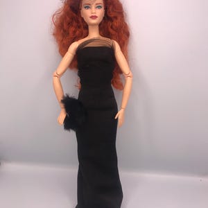 4pc 12inch dolls dress. black party dress. Cocktail dress for dolls. Dolls clothes dolls dress poppy Parker fashion royalty