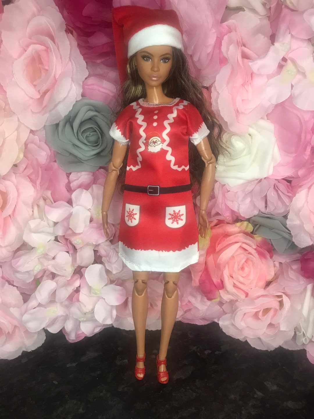 3pc Set Doll Christmas Outfit Dolls Christmas Dress Hat and Etsy