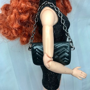 Schwarze Puppenhandtaschen Puppen Geldbörse Puppen Zubehör