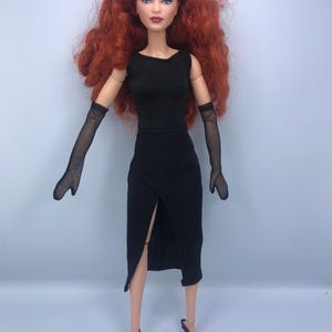 3pc 12inch dolls dress. black party dress. Cocktail dress for dolls. Dolls clothes dolls dress poppy Parker fashion royalty