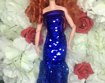 Blue dolls beautiful sequin sparkly cocktail dresses. Off the shoulder party dolls dress