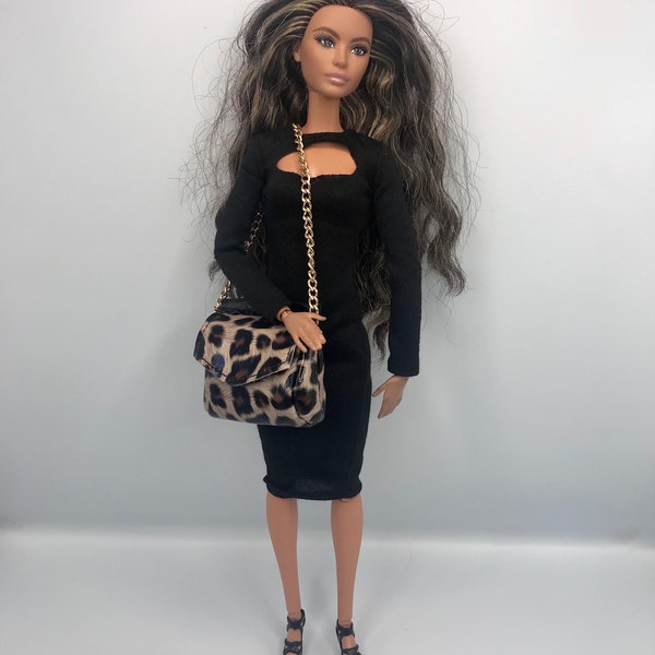 Leopard print dolls handbags dolls purse dolls accessories BAG opens dolls Accessories