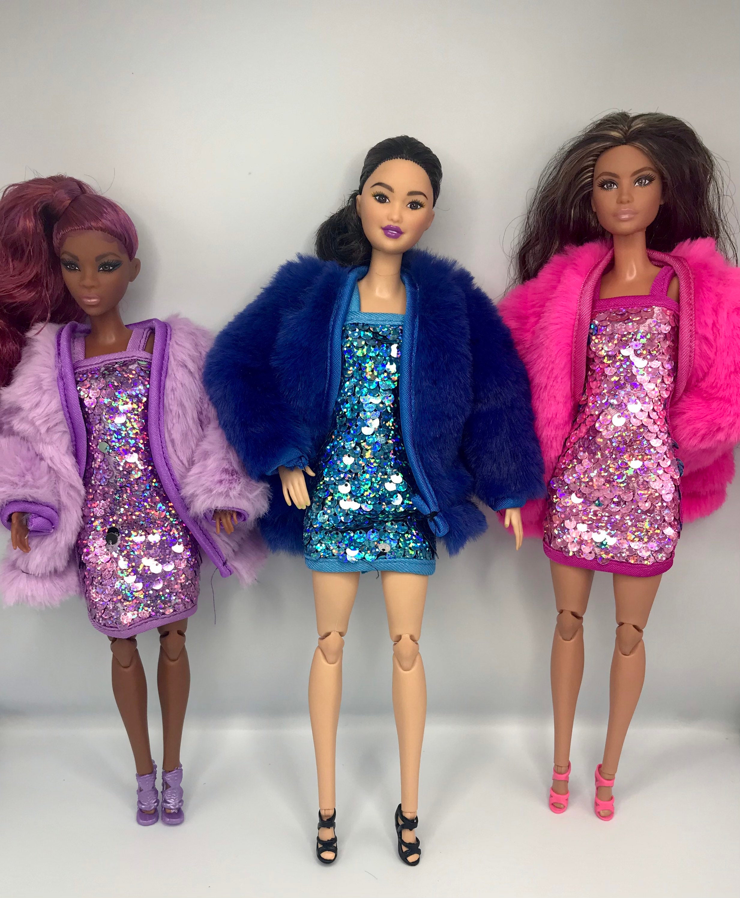 Barbie Fabric Poodle Doll Fashion Barbies on Purple VIP Cotton