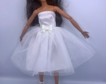 Ballerina dolls dress White off shoulders Dolls  ballerina style prom dress party dress ballgown with shoes