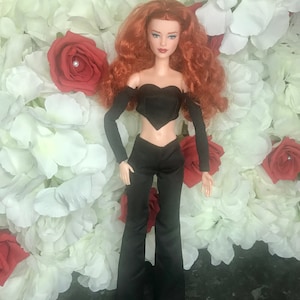 4pc dolls trousers suit with dolls shoes. Dolls fashion clothes dolls fashion footwear dolls full outfit