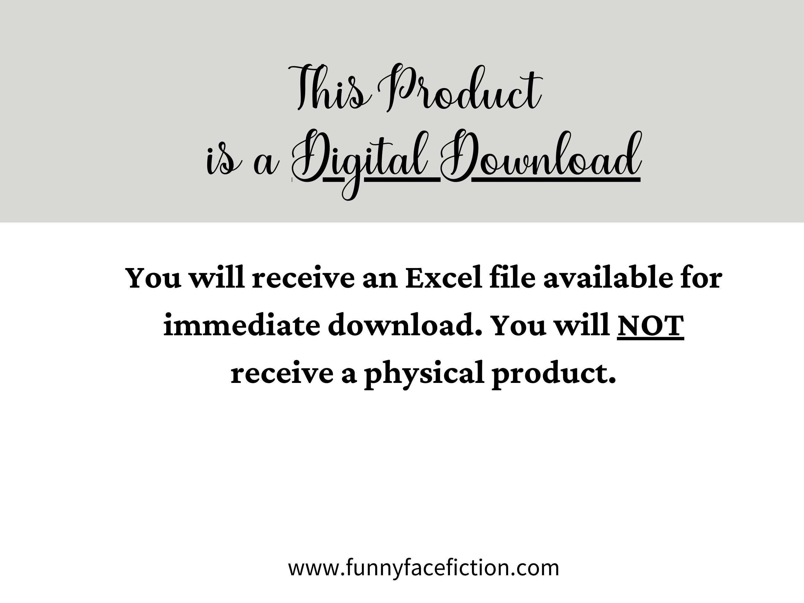2023 Monthly Calendar Template Excel Excel Monthly Calendar Etsy