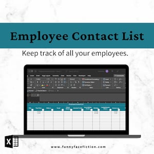 Employee Contact List Excel Template (Digital Download)