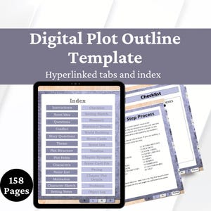 Plantilla de esquema de trama para escritores de ficción: Planificador de historias digital (Descarga digital en PDF)