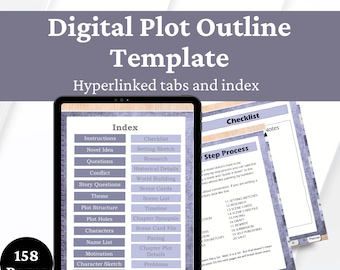 Plot Outline Template for Fiction Writers: Digital Story Planner (PDF Digital Download)