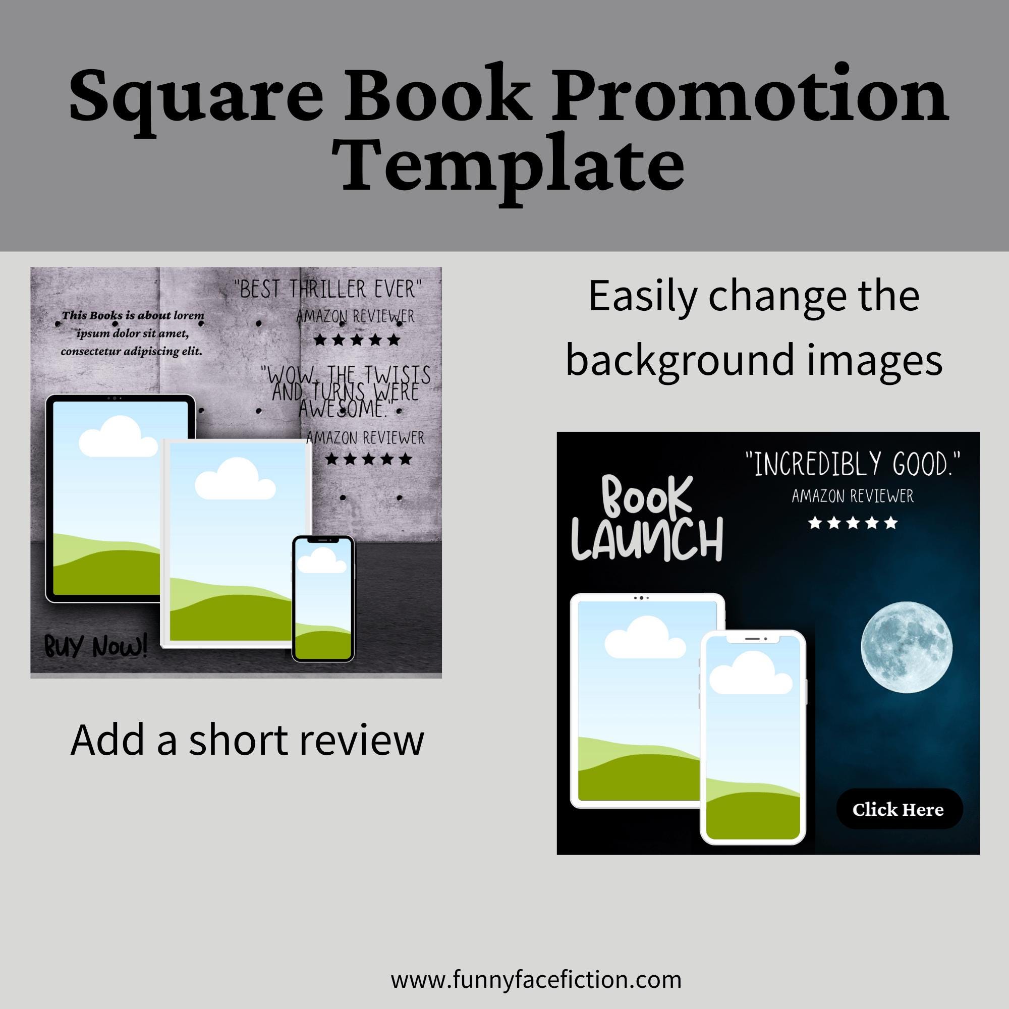 Book Promotion Templates for Writers, Mockup for Book Promotion, Book ...