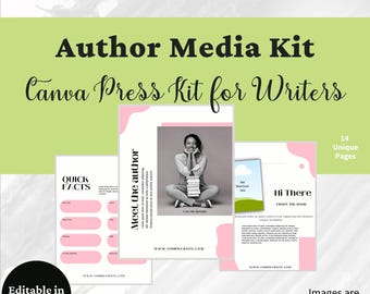 Author Media Kit Template: Canva Press Kit for Writers (Digital Download)