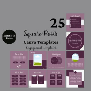 25 Instagram Post Templates for Writers: Author Social Media (Canva)