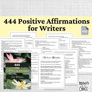 444 Positive Affirmations for Writers: Printable Affirmations (digital download)