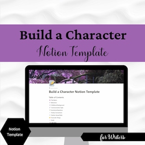 Notion Character Builder Template for Writers: Brainstorming Tool (Digital Download)