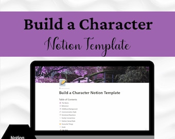 Notion Character Builder Template for Writers: Brainstorming Tool (Digital Download)