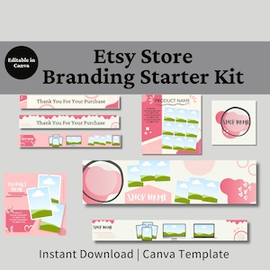 Etsy Store Branding Starter Kit for Digital Sellers, Etsy Shop Banner Kit, Etsy Store Listing Images, Etsy Shop Kit, Etsy Banners Templates