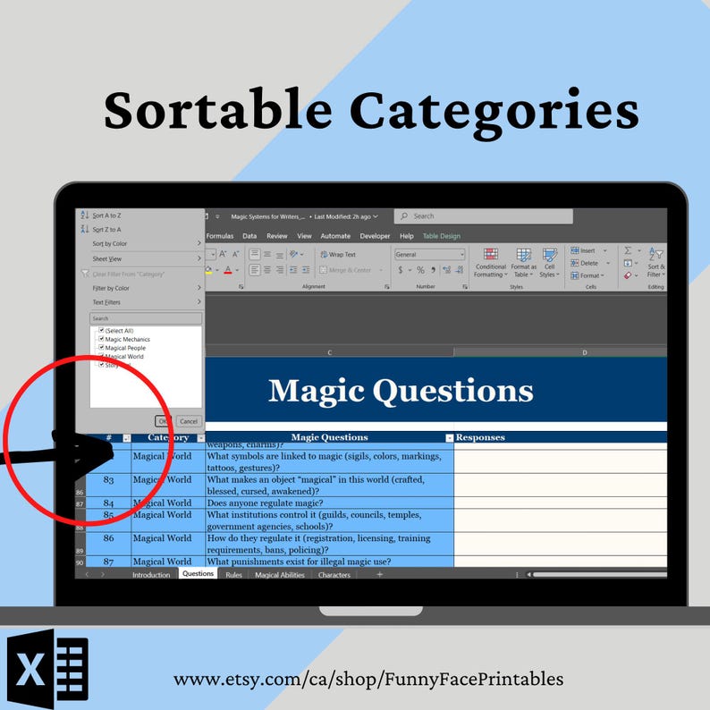 Spreadsheet Magic Create a Magic System Excel Spreadsheet: World Building for Writers ...