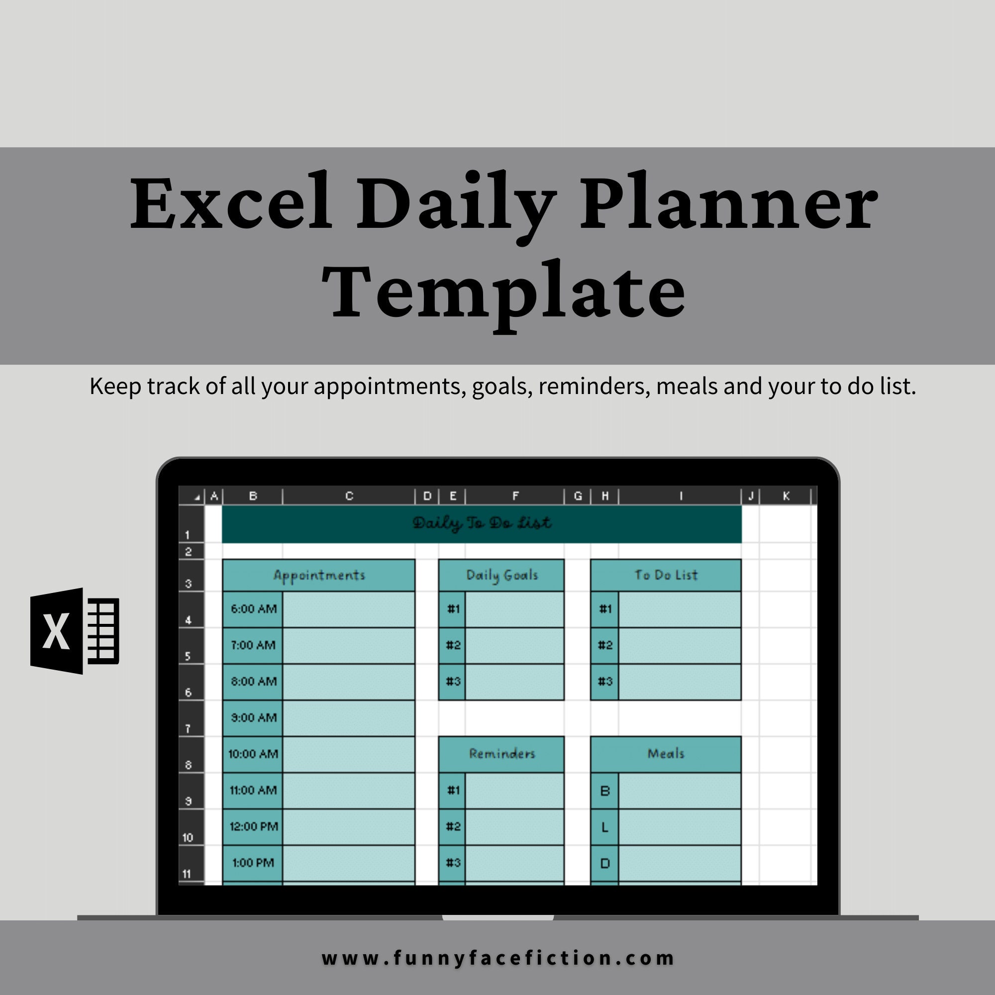 Excel Daily Planner Template, Daily Planner Template Excel, Day Planner