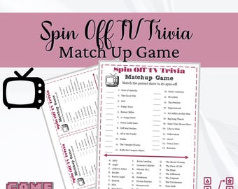 Jogo de combinação de spin-offs de TV: jogos quebra-gelo de curiosidades sobre TV para impressão (download digital)
