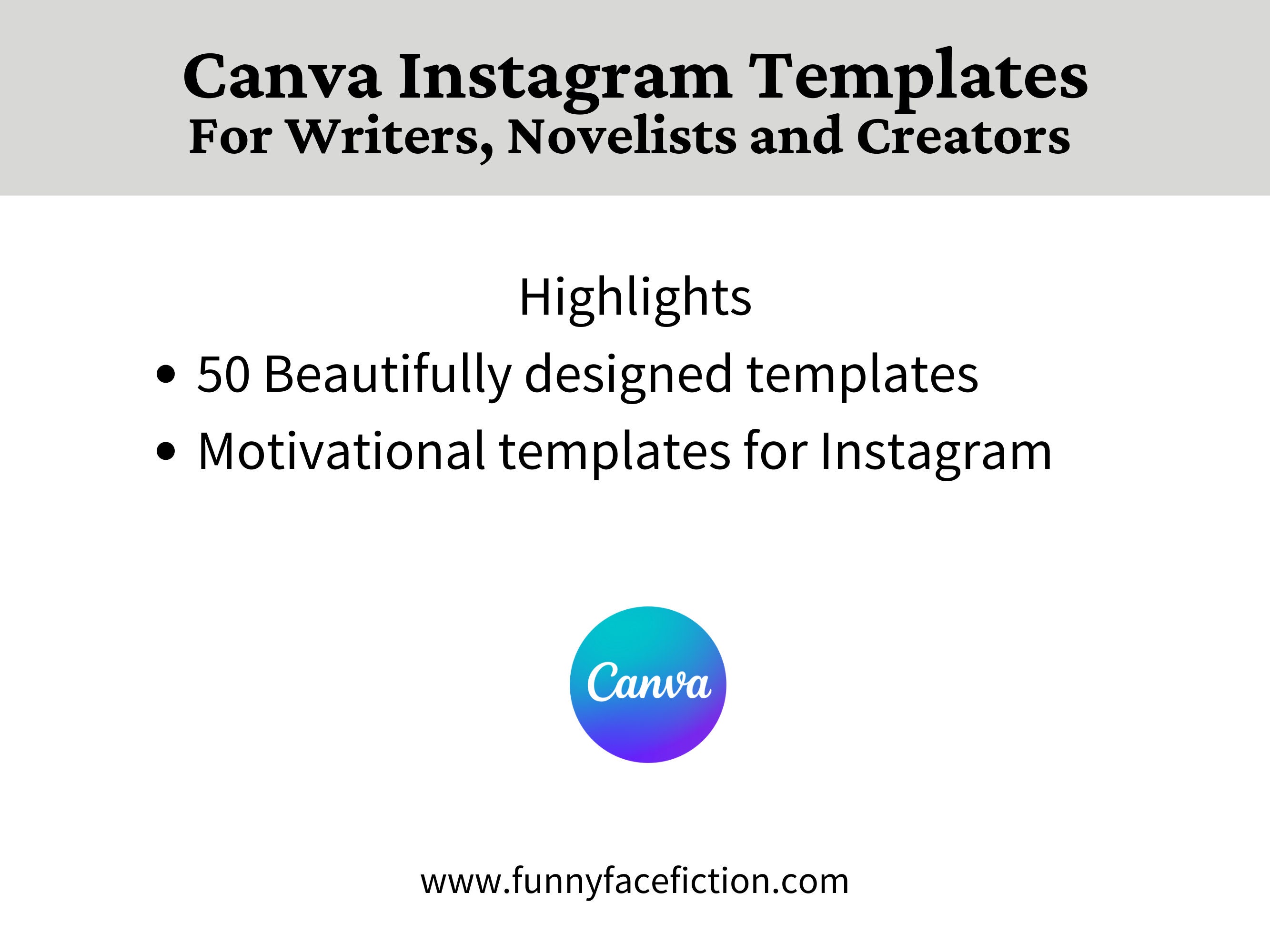 Canva Instagram Templates for Writers Author Instagram Ideas Etsy