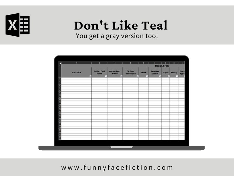 Excel Book Library Template Reading Log Tracker Excel - Etsy