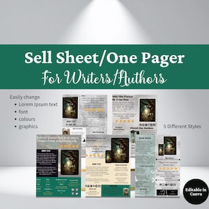 Sell Sheet Template for Writers: Book Press Kit One-Pager (Canva Template)
