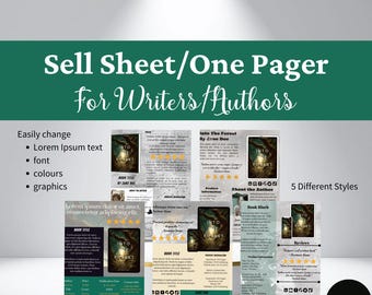 Sell Sheet Template for Writers: Book Press Kit One-Pager (Canva Template)