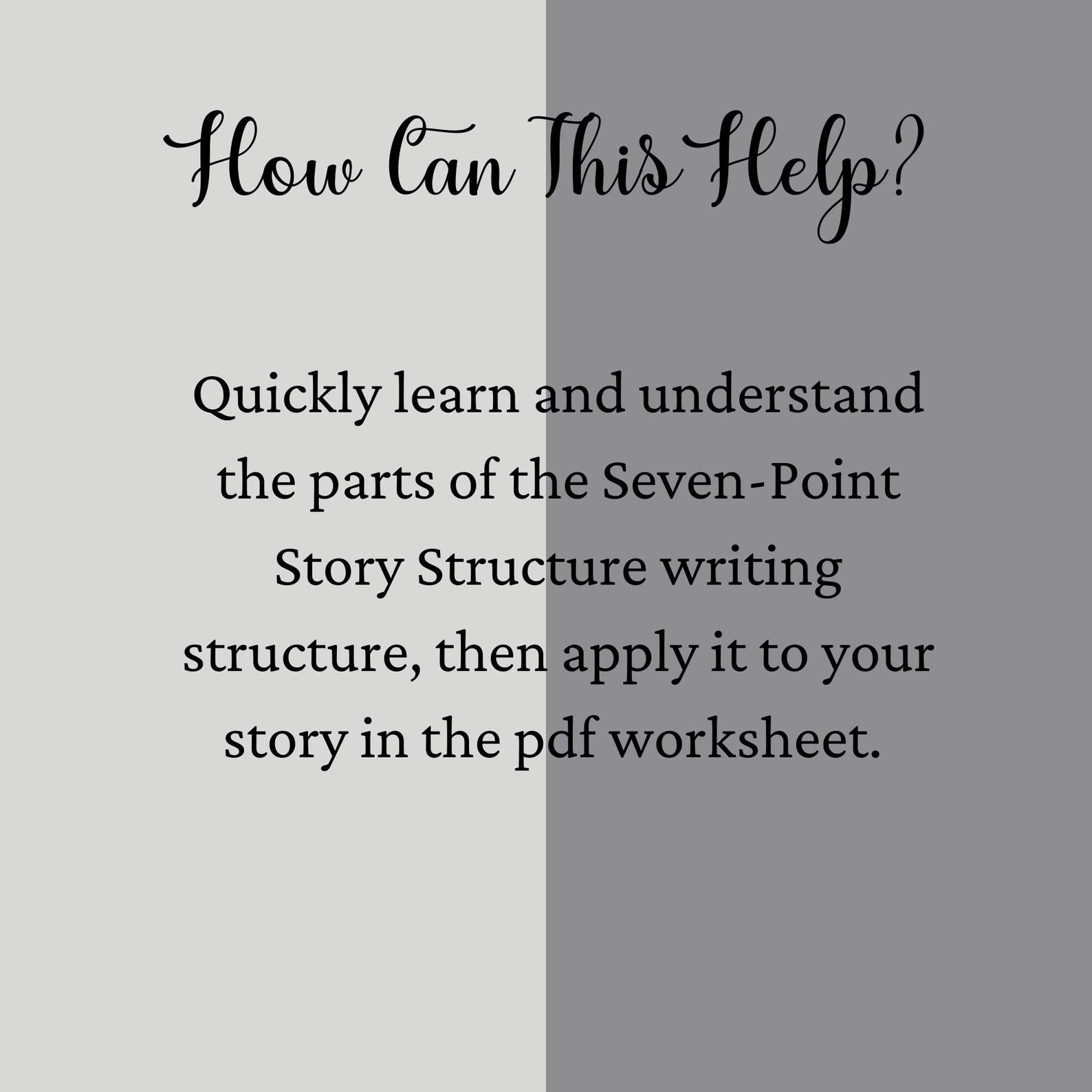 Seven-point Story Structure Worksheet: Novel Writing Planner (PDF) - Etsy