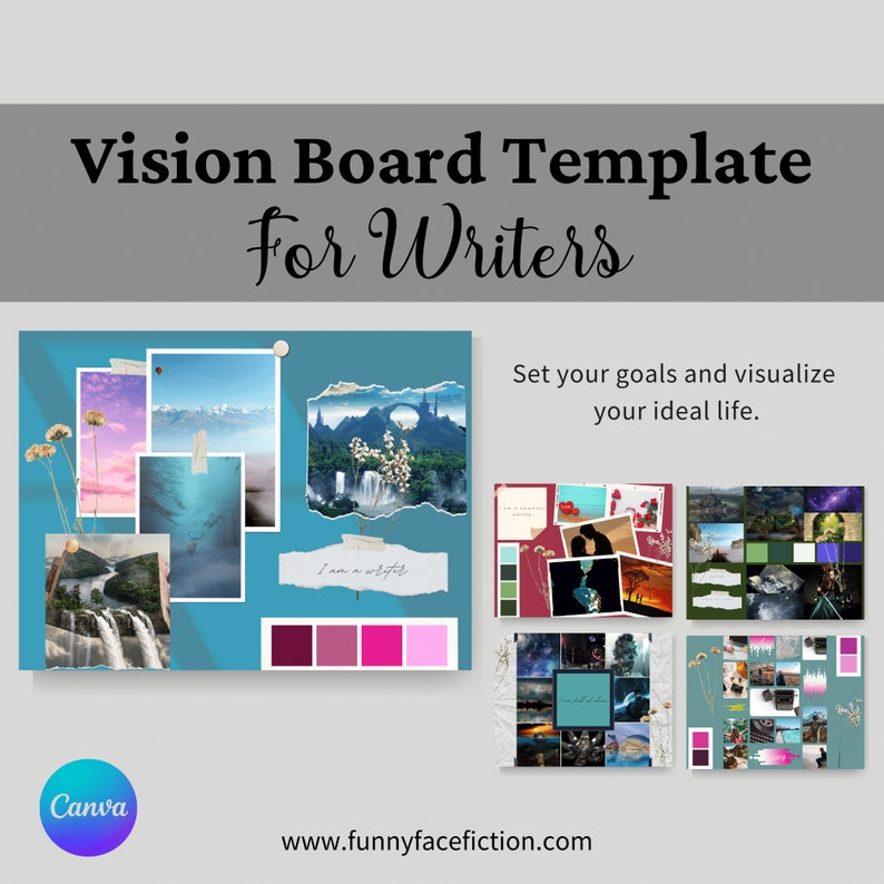Canva Vision Board Templates Canva Mood Board Templates Etsy UK