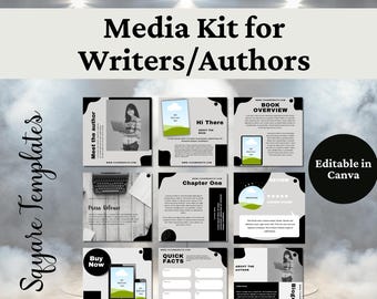Author Media Kit: Square Canva Templates for Writers (Digital Download)