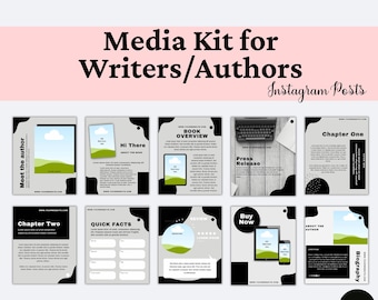 Author Media Kit: Square Canva Templates for Writers (Digital Download)