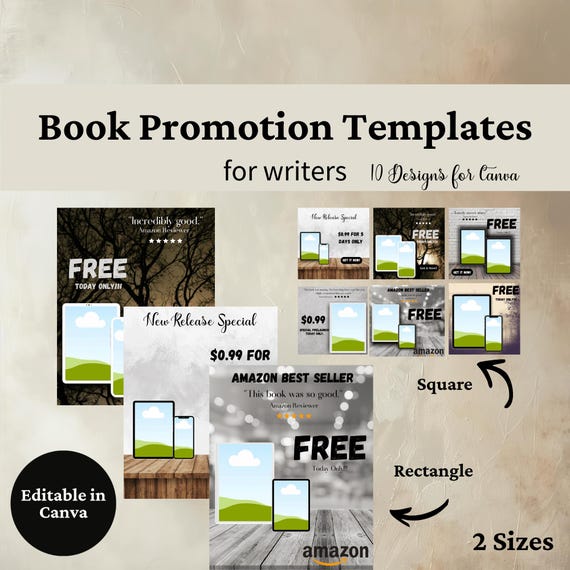 Book Promotion Templates for Writers: Canva Templates