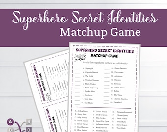 スーパーヒーローの秘密の正体クイズ：マッチアップゲーム（デジタルダウンロード）